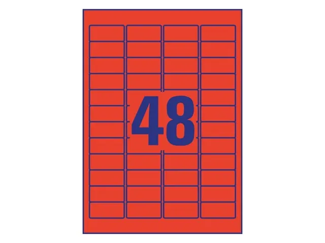 Gekleurde etiketten Avery Zweckform 45.7x21.2mm Rood 960 stuks