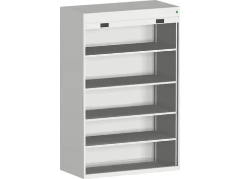 roldeurkast 2000x1300x650mm 4xStalen bodem cil.-slot RAL7035