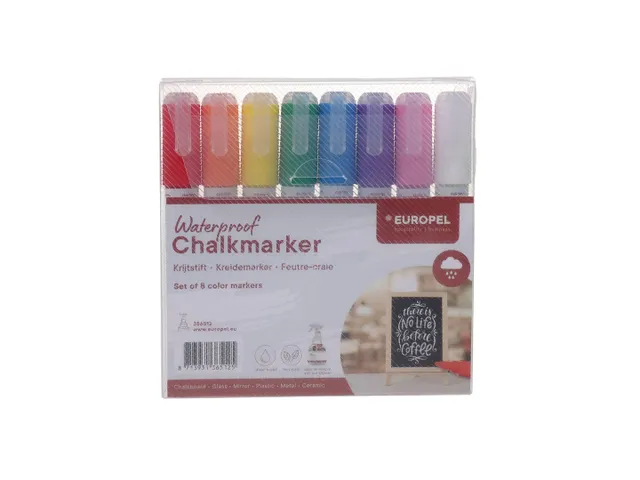 Krijtstift Europel watervast 1-6mm assorti 8 stuks