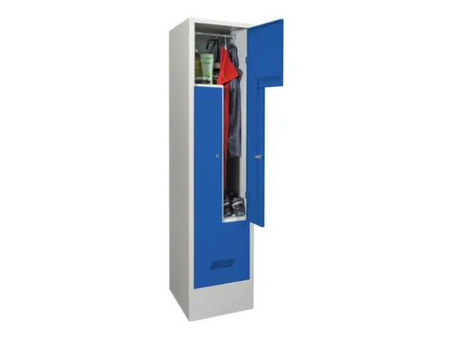 Z-garderobekast,HxBxD 1850x400x500mm,vak B 400mm,RAL7035,front RAL5010