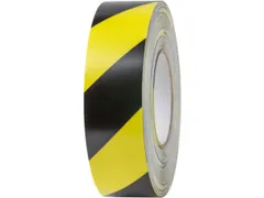 vloermarkeertape,PVC,geel/zwart,band LxB 33mx100mm