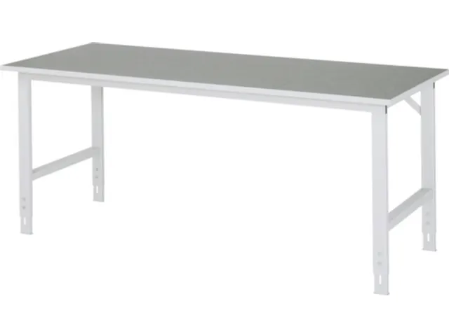 werkbank,HxBxD 760-1080x2000x800mm,houtblad,m. linoleumlaag