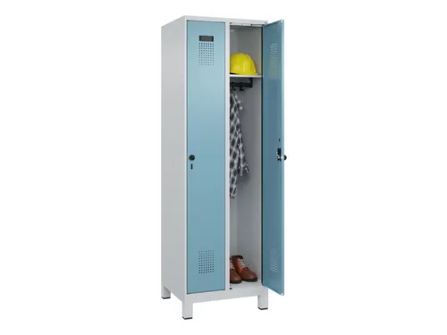 locker,HxBxD 1950x600x500mm,2vak,vak B 300mm,draaigrendel,voeten