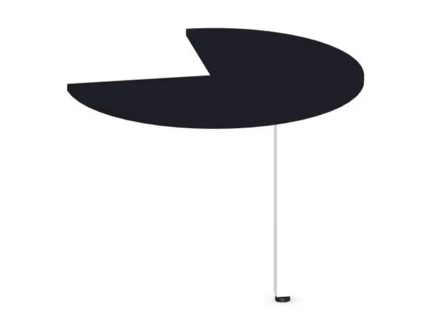 aanbouwtafel,i.h.v.,HxØ 720-840x1000mm,driekwartrond,CC-zwart