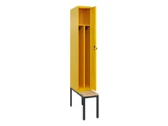 locker met bank,voor scheiding van kleding,HxBxD 2120x300x815mm,1vak