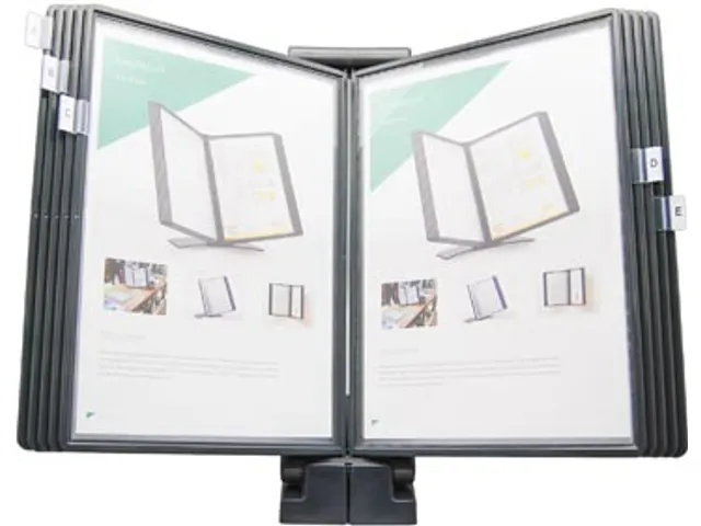 Bureaustandaard Quickfind Grijs Met 10 Tassen En 5 Tabs