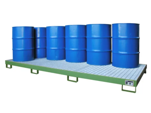 opvangbak,v. 10x200l vat,opvangvol. 280l,HxBxD 200x3280x1300mm