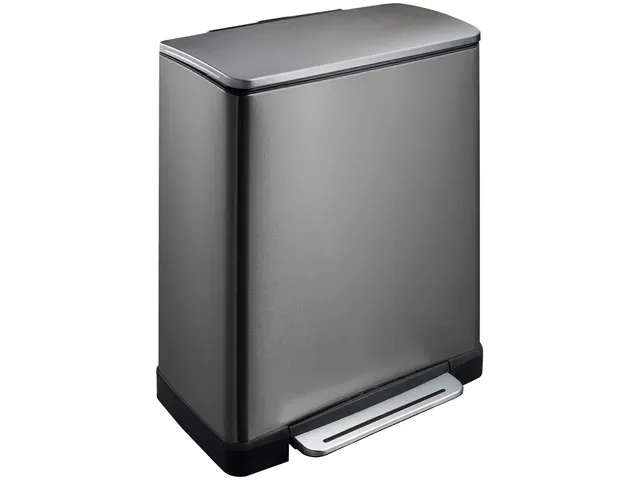 E-Cube recycling pedaalemmer 28+18 Liter Zwart Staal