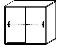 schuifdeurkast HxBxD 770x800x430mm romp onyxgrijs decor front wit