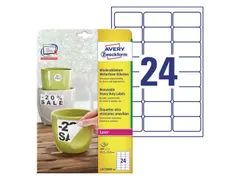 Etiket Avery L4773REV-20 63.5x33.9mm wit 480stuks