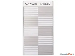 In-uit Bord 20 Namen Aluminium Aan/afwezigheidsbord Wit