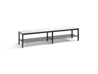 omkleedbank,HxLxD 401x2000x353mm,HPL wit,frame staal RAL7021 - 1