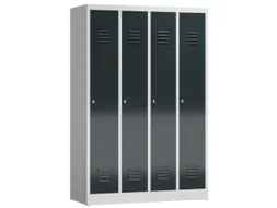 garderobekast 1800x1185x500mm 4vak klink sokkel romp RAL7035 RAL7016