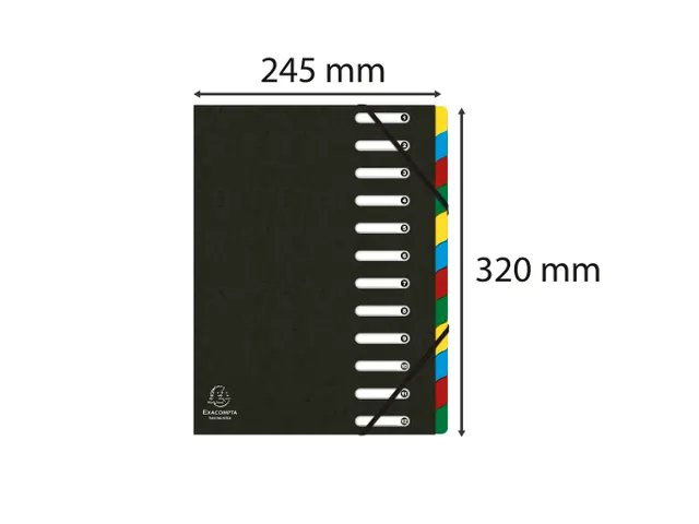 Sorteermap Harmonika vensters 12vak zw.