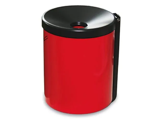 Veiligheidswandasbak 6 liter Plaatstaal Rood