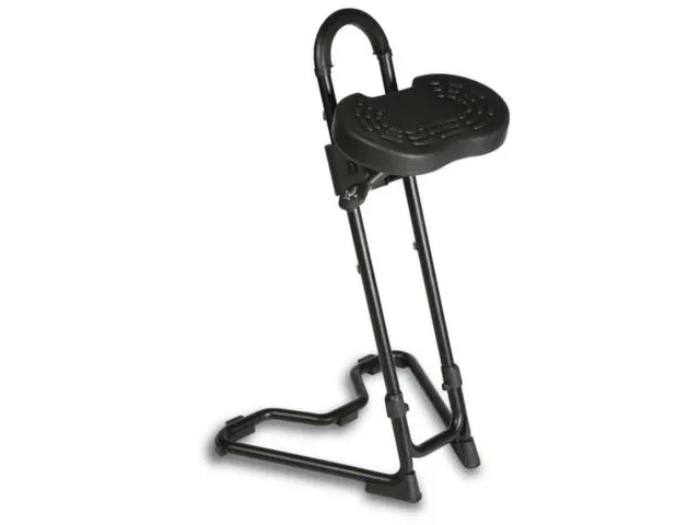 Stahulp Staal H 610-860Mm Zitting Zwart Pu Schuim Schuine Zuil