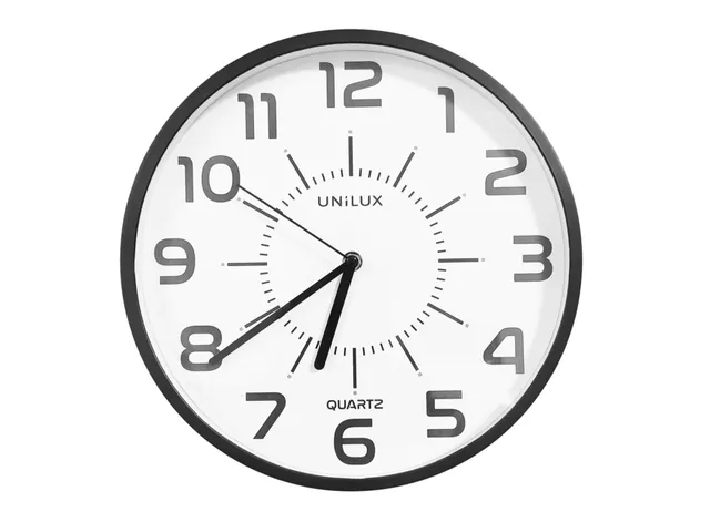 Wandklok Unilux Pop Ø 30.5cm kunststof zwart