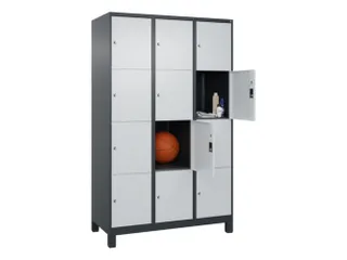 lockerkast,HxBxD 1950x1200x500mm,3x4vakken,vak B 400mm,cil.-slot - 1