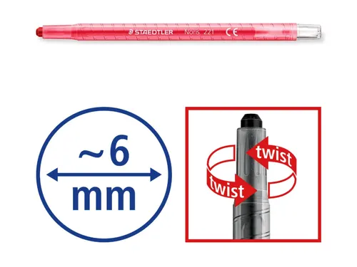 Waxpotlood Staedtler Norix twister set 12 kleuren