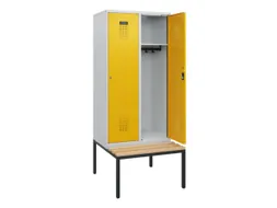 locker met bank,HxBxD 1950x800x815mm,2vak,vak B 400mm,cilinderslot