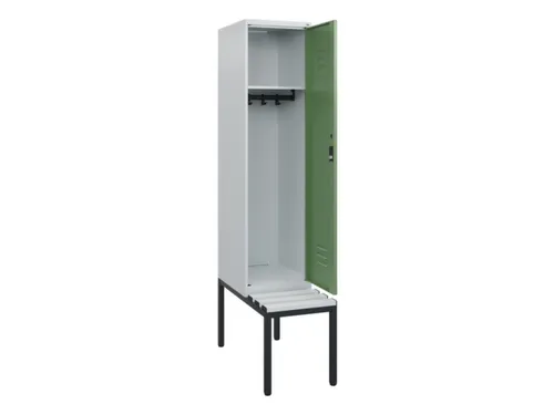 locker met bank,HxBxD 1950x400x815mm,1vak,vak B 400mm,draaigrendel