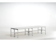 banc double HxLxP 450x2000x700mm barres alu structure acier RAL7035