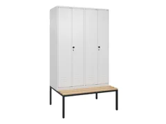 PBM-locker met bank,HxBxD 2120x1200x815mm,4vak,vak B 300mm