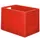 Euronorm Stapelkrat 420x600x400mm 80l Wanden/Bodem Gesloten Rood