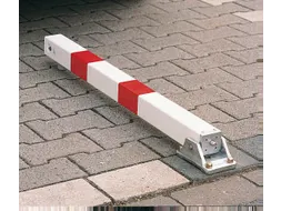 Afzetpaal Ronde Buis Ø 60mm Omlegbaar Driekantslot Kop Wit/Rood