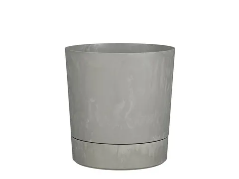Plantenpot Mica Coco met schotel rond grijs 23.5 x 22.5 cm