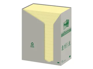 Memoblok Post-it 655 76x127mm recycled geel 16x100 vel - 1