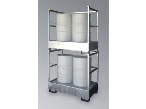 Opvangbak 2x 200l Opvangvol. 220l 1400x1410x810mm Leuning 3-Zijdig