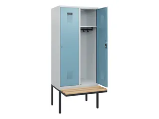locker met bank,HxBxD 1950x800x815mm,2vak,vak B 400mm,cilinderslot - 1