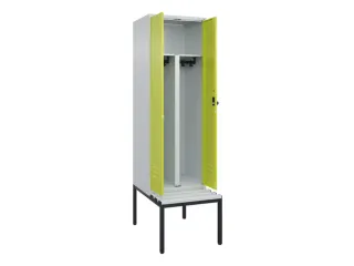 PBM-locker met bank,HxBxD 2120x600x815mm,2vak,vak B 300mm,draaigrendel - 2