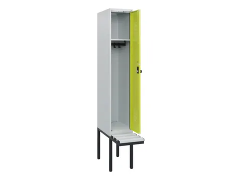 locker met bank,HxBxD 1950x300x815mm,1vak,vak B 300mm,draaigrendel
