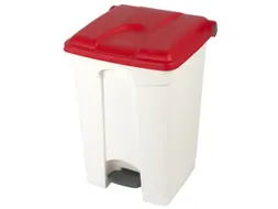 pedaalemmer,1x45l,HxBxD 600x398x410mm,romp PP wit,deksel PP rood
