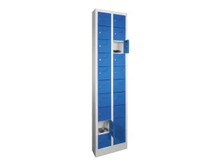 lockerkast,HxBxD 1950x460x200mm,2x10vakken,RAL7035,front RAL5010 - 2