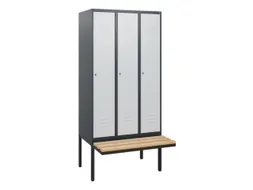 locker met bank,HxBxD 1950x900x815mm,3vak,vak B 300mm,cil.-slot