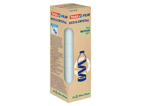 Plakband Tesa eco&crystal 59043 19mmx10m transparant 8 rollen