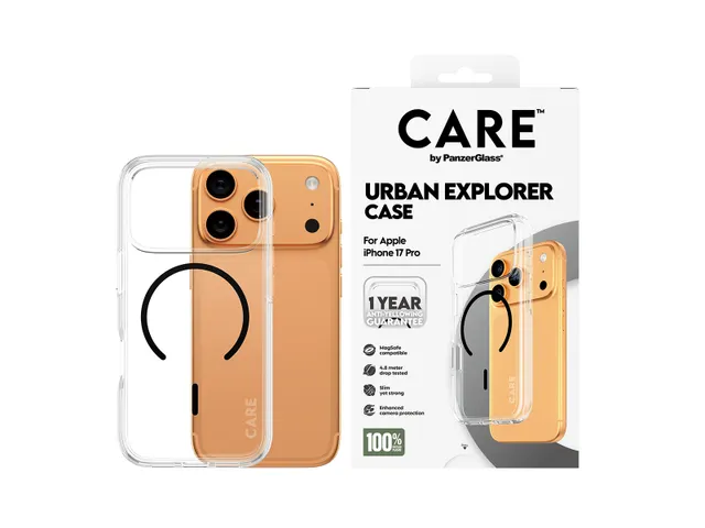 PanzerGlass CARE by Urban Explorer Case Transparent w. Black Mag