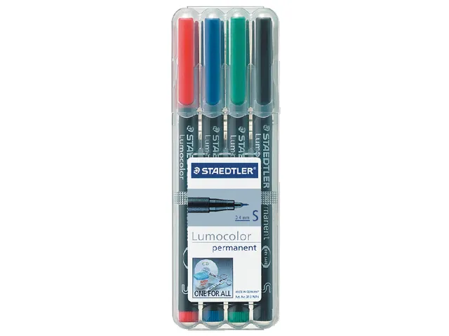 Viltstift Staedtler OHP Lumocolor 313 Super fijn 0.4mm Assorti 4 stuks