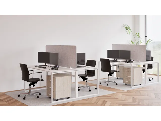 Akoestisch PET-vilt scheidingsscherm bureau lichtgrijs 60x75cm