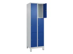 lockerkast,HxBxD 1950x600x500mm,2x3vakken,vak B 300mm,cil.-slot,voeten