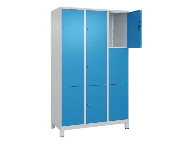 lockerkast,HxBxD 1950x1200x500mm,3x3vakken,vak B 400mm,cil.-slot