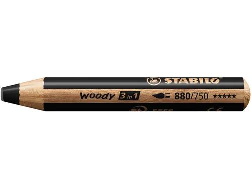 Kleurpotlood Stabilo Woody 880 3 In 1 Zwart