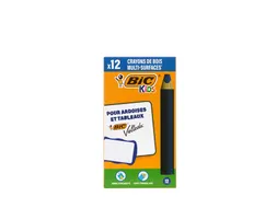 Whiteboardpotlood BicKids Multi Surface blauw doos à 12 stuks