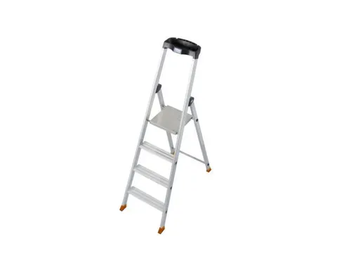 trapladder,eenzijdig,4treden,bordes met profiel,Stand H 0,85m