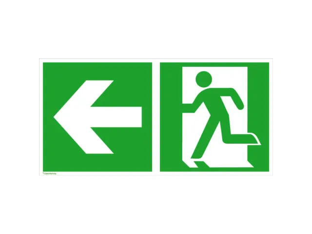 borden voor vluchtroutesignalering,nooduitgang links,pijl links,PVC