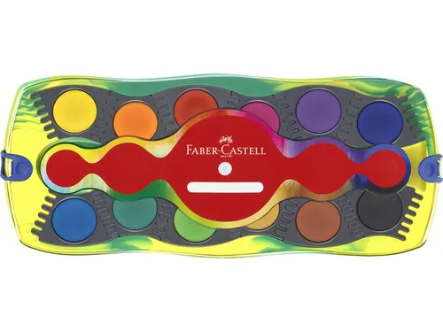 Waterverfdoos Faber-Castell Connector 12 kleuren + 1 tube glow in the