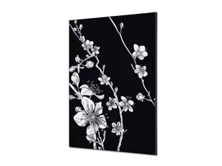 Wanddecoratie Textiel Set A1 Japanse Bloesem Zwart - 1